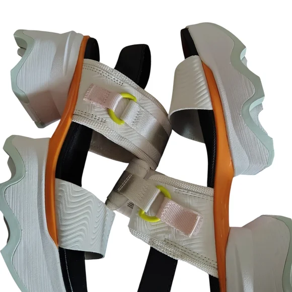 Sorel Women's Kinetic Y-Strap High SZ 8.5- White Orange Wedge Sandals R21 - Picture 6 of 9